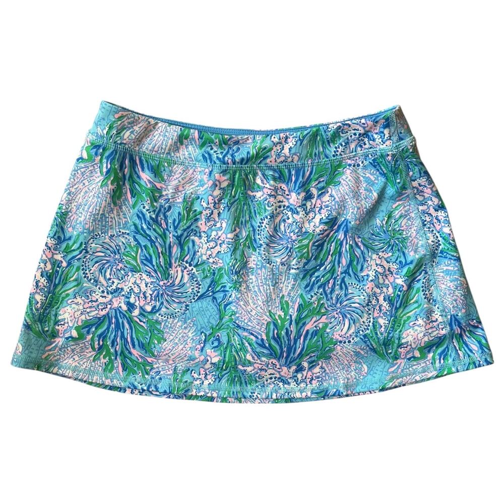 Lilly Pulitzer Luxletic Skort Las Olas Aqua Print Golf Tennis Girl's XL (12-14)